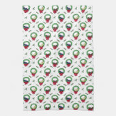 Schattige Lab Puppy Vakantie Kransen Patroon Theedoek (Verticaal)