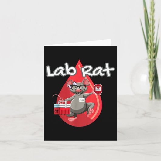 Schattige Lab Rat Bloedbank Medisch Technoloog Sci Kaart (Voorkant)