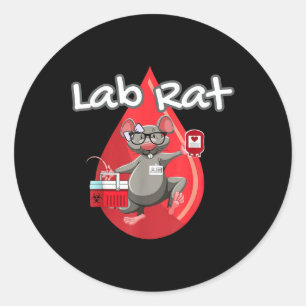 Schattige Lab Rat Bloedbank Medisch Technoloog Sci Ronde Sticker