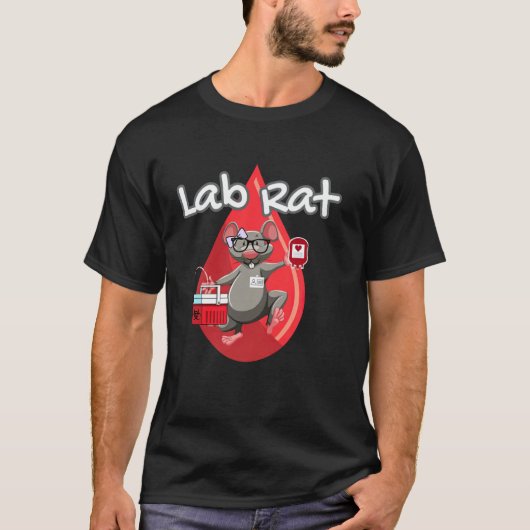 Schattige Lab Rat Bloedbank Medisch Technoloog Sci T-shirt (Voorkant)