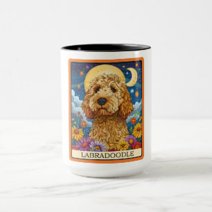 Schattige Labradoodle Dog Tarot Kaart Mok