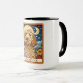 Schattige Labradoodle Dog Tarot Kaart Mok (Voorkant rechts)