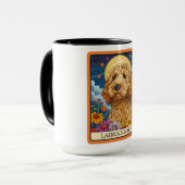 Schattige Labradoodle Dog Tarot Kaart Mok (Voorkant links)