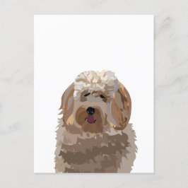 Schattige Labradoodle Hond Briefkaart