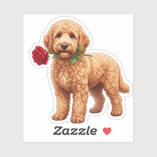 Schattige Labradoodle Hond Sticker (Vel)