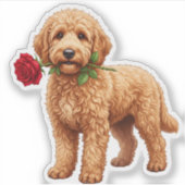 Schattige Labradoodle Hond Sticker (Voorkant)