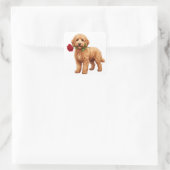 ‏Schattige Labradoodle Hond Vierkante Sticker (Tas)