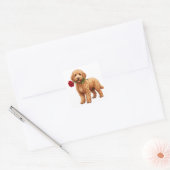 ‏Schattige Labradoodle Hond Vierkante Sticker (Envelop)