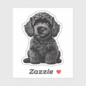 Schattige Labradoodle Puppy Doodle Dog Vinyl Stick Sticker (Vel)