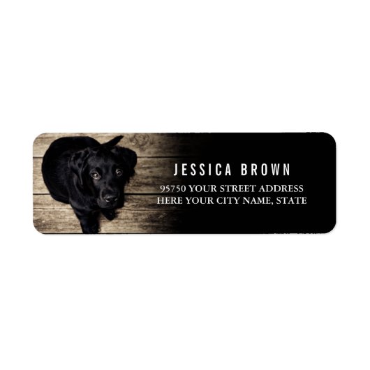 Schattige Labrador custom retour adres label (Voorkant)