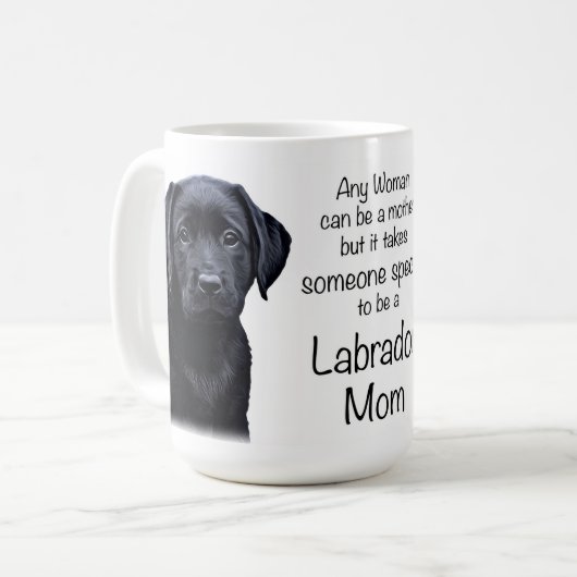 Schattige Labrador Dog Moeder Zwart Lab Puppy Koffiemok (Voorkant links)