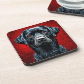 Schattige labrador hond bier onderzetter (Linkerzijde)