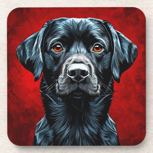 Schattige labrador hond bier onderzetter (Voorkant)