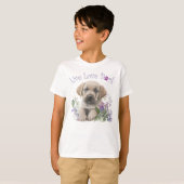 Schattige Labrador Hond Bloemen T-shirt (Voorkant volledig)