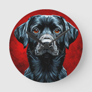 Schattige labrador hond ronde klok