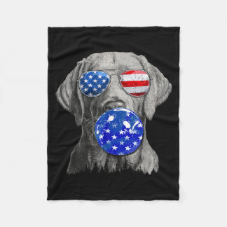 Schattige labrador met Usa-vlag zonnebril 4 juli Fleece Deken