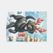 Schattige Labrador Puppy Christmas Holiday Hondenl Fleece Deken (Voorkant (Horizontaal))