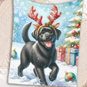 Schattige Labrador Puppy Christmas Holiday Hondenl Fleece Deken