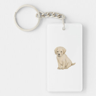 Schattige labrador puppy sketch sleutelhanger
