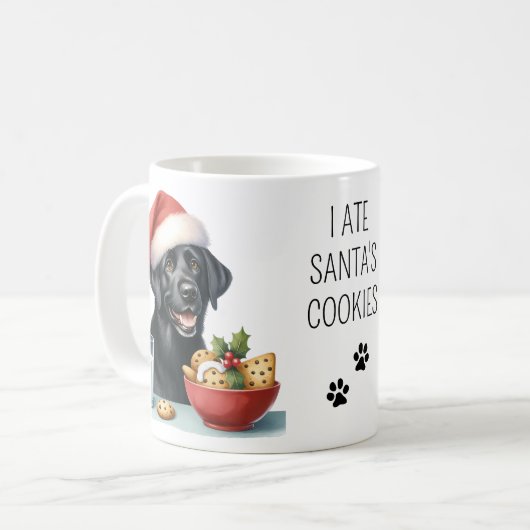 Schattige Labrador Retriever Christmas Puppy Dog Koffiemok (Voorkant links)