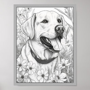 Schattige Labrador Retriever Dog Kleurend Poster