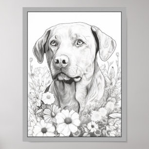 Schattige Labrador Retriever Dog Kleurend Poster