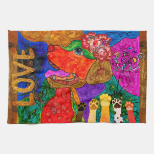 Schattige Labrador Retriever Hondenkeukenhanddoek Theedoek