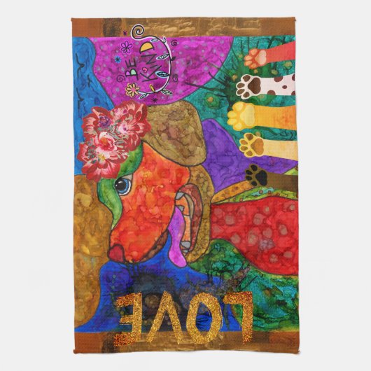 Schattige Labrador Retriever Hondenkeukenhanddoek Theedoek (Verticaal)