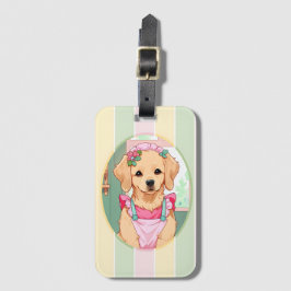 Schattige Labrador Retriever Pastel Lijnen Cottage Bagagelabel