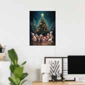 Schattige Labrador Retriever Puppies Kerstkunst Poster (Thuiskantoor)