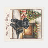 Schattige Labrador Retriever Puppy Dog Christmas Fleece Deken (Voorkant (Horizontaal))