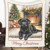 Schattige Labrador Retriever Puppy Dog Christmas Fleece Deken