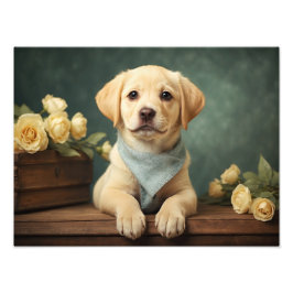  Schattige Labrador Retriever Puppy Hondenportret Foto Afdruk