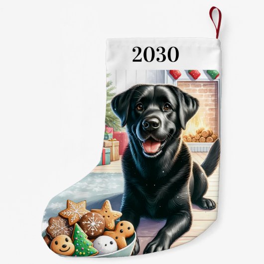 Schattige Labrador Retriever Santa Cookies Hondenl Kleine Kerstsok (Achterkant)