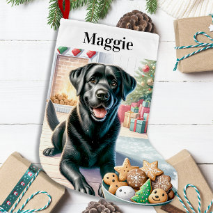 Schattige Labrador Retriever Santa Cookies Hondenl Kleine Kerstsok