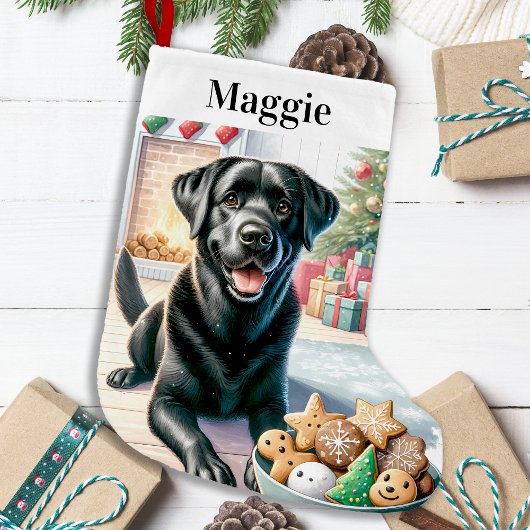 Schattige Labrador Retriever Santa Cookies Hondenl Kleine Kerstsok
