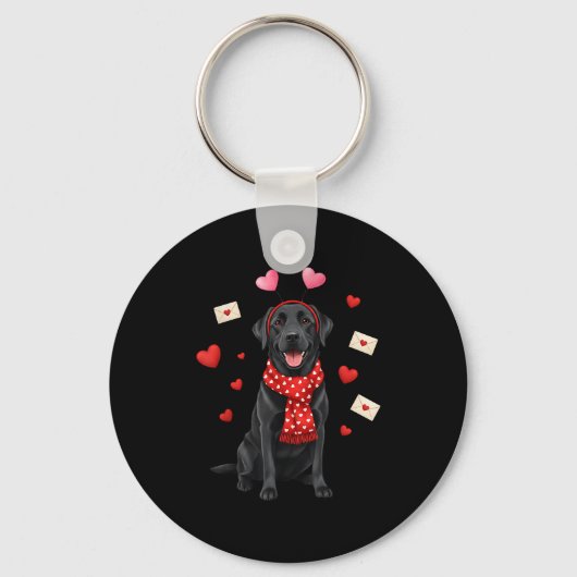 Schattige Labrador Valentijnsdag Hond Moeder - Gra Sleutelhanger (Voorkant)