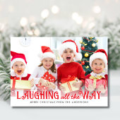 Schattige lachen helemaal vrolijk kerstfeest feestdagenkaart