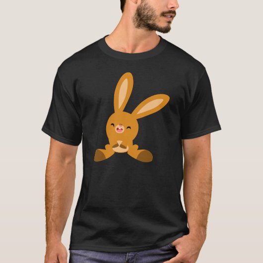 Schattige lachend Cartoon konijn T-shirt (Voorkant)