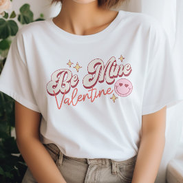 Schattige lachend gezicht be mijn Valentijn T-shir T-shirt