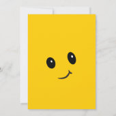 Schattige lachend gezicht verjaardagsuitnodiging kaart (Achterkant)