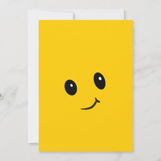 Schattige lachend gezicht verjaardagsuitnodiging kaart (Achterkant)