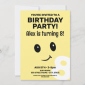 Schattige lachend gezicht verjaardagsuitnodiging kaart (Voorkant)