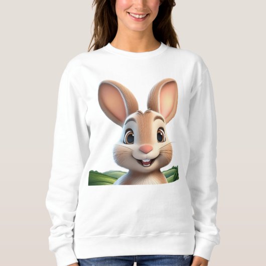 Schattige lachend konijntje trui (Voorkant)