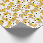 Schattige lachend leeuwenpatroon cadeaupapier (Hoek)