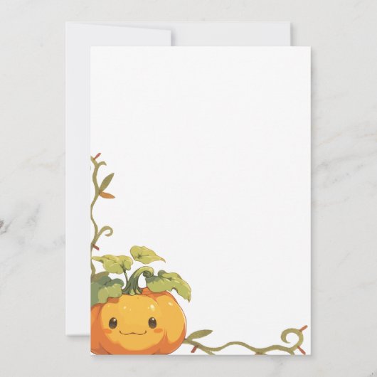 Schattige lachend pompoenland 1e verjaardag kaart (Achterkant)