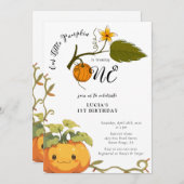 Schattige lachend pompoenland 1e verjaardag kaart (Voorkant / Achterkant)