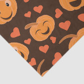 Schattige lachend pompoenpatroon met hartjes tissuepapier (Detail)