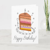 Schattige lachend taartstuk Business Happy Birthda Kaart (Voorkant)