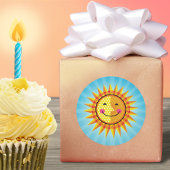 Schattige lachend zongeel Sinaasappel blauw Ronde Sticker